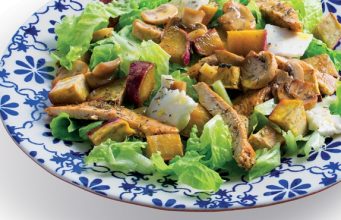 Salada de frango com batata-doce